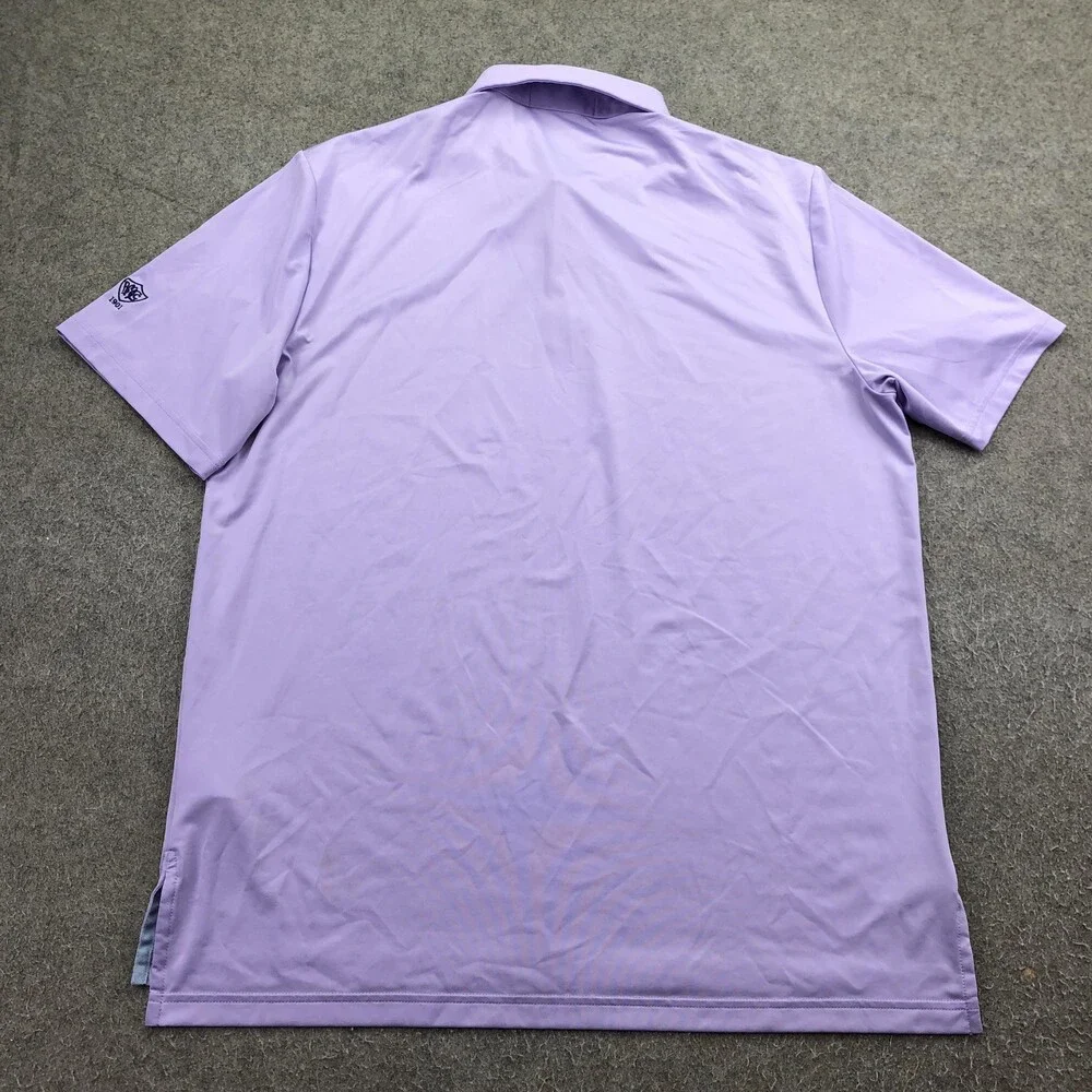 RLX Ralph Lauren Polo Shirt Mens Medium Purple Solid Golf Performance Knit